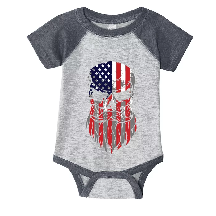 American Beard Skull Infant Baby Jersey Bodysuit