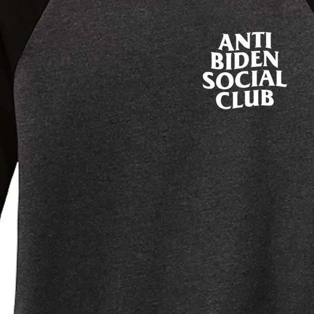 Anti Biden Social Club Women's Tri-Blend 3/4-Sleeve Raglan Shirt