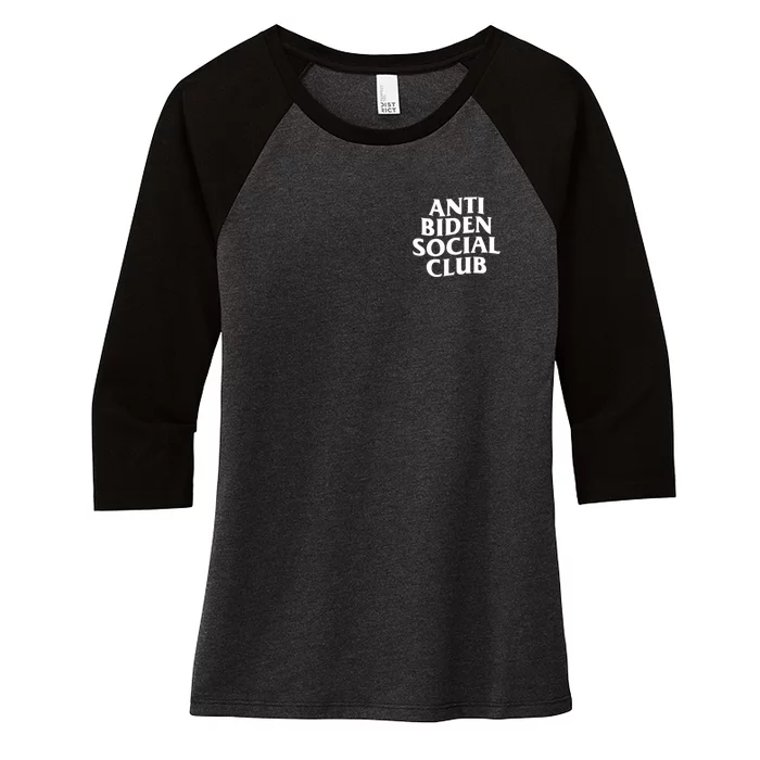 Anti Biden Social Club Women's Tri-Blend 3/4-Sleeve Raglan Shirt