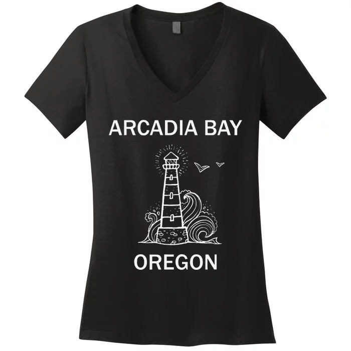 Arcadia Bay Strange Life Two Whales Diner Video Gamer Women's V-Neck T-Shirt