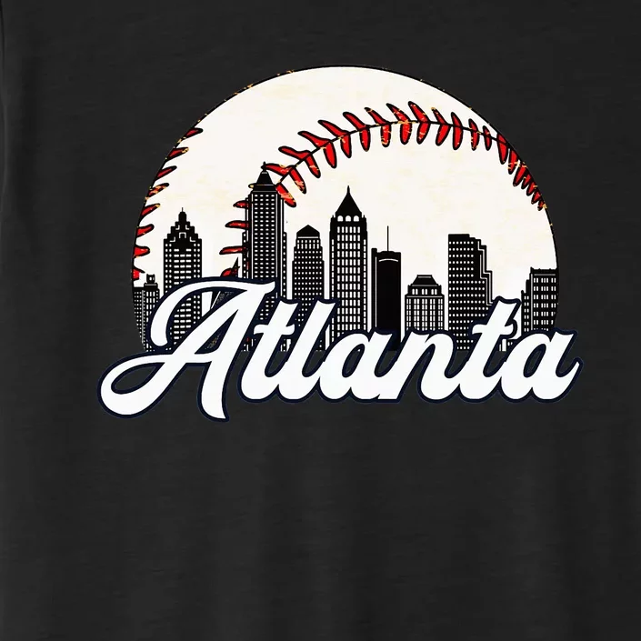 Atlanta Baseball Skyline Atlanta Cityscape ChromaSoft Performance T-Shirt