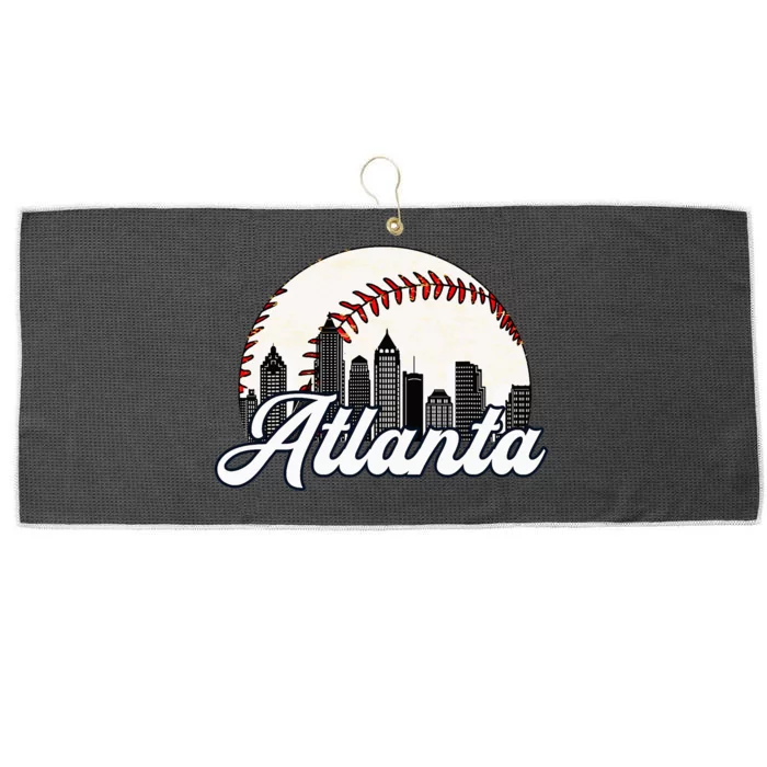 Atlanta Baseball Skyline Atlanta Cityscape Large Microfiber Waffle Golf Towel