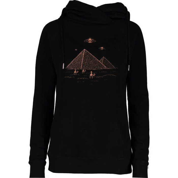 Alien Believer Saucer Cryptid Lover Extraterrestrial Beings Womens Funnel Neck Pullover Hood