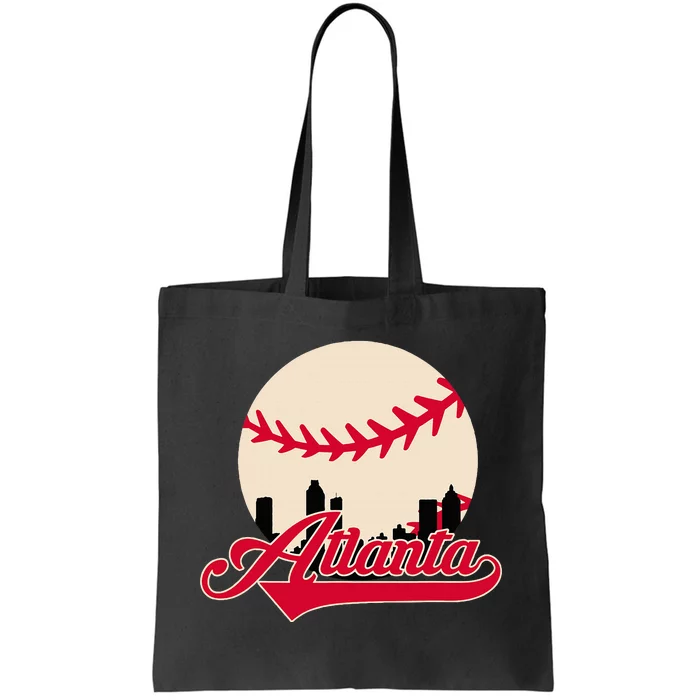 Atlanta Baseball Skyline Georgia Atlanta Tote Bag