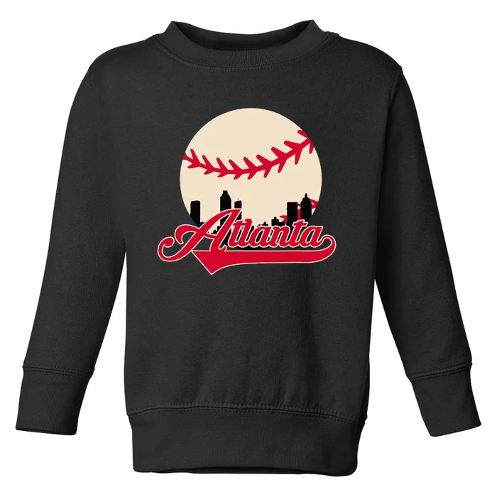 Atlanta Baseball Skyline Georgia Atlanta Toddler Sweatshirt