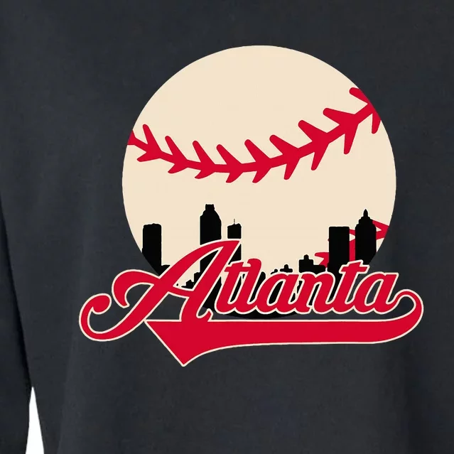 Atlanta Baseball Skyline Georgia Atlanta Cropped Pullover Crew