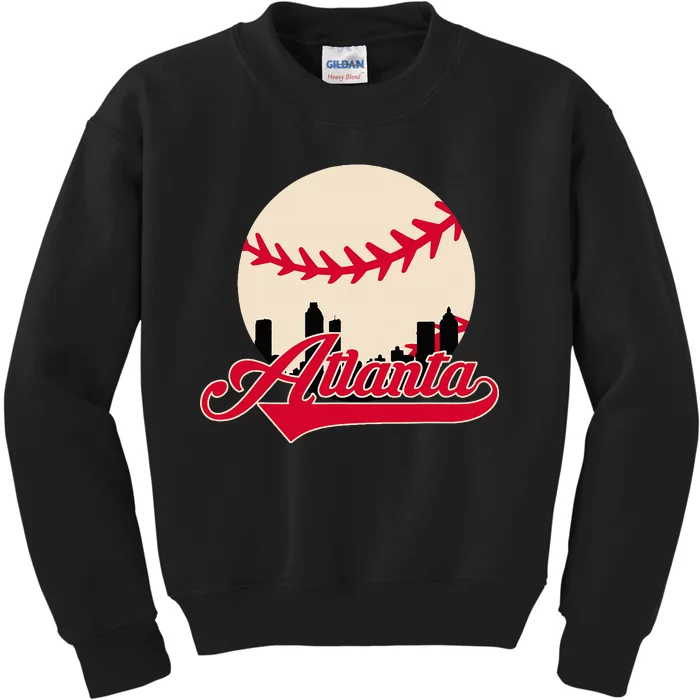 Atlanta Baseball Skyline Georgia Atlanta Kids Sweatshirt