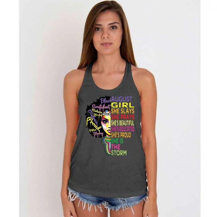 August Birthday Shirts For Women Queens Were Born In August Women's Knotted Racerback Tank