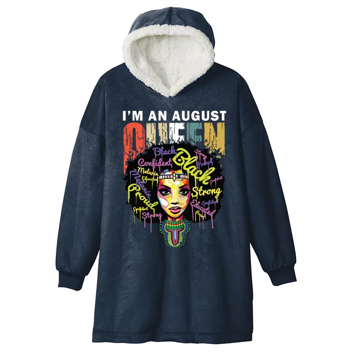 August Birthday Shirts For Women Queens Were Born In August Hooded Wearable Blanket