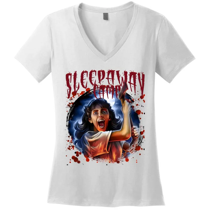 Angela Baker Sleep Away Camp Angela Baker Halloween Movie Women's V-Neck T-Shirt