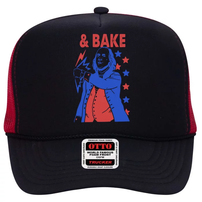 And Bake Shake And Bake Couples Matching 4th Of July High Crown Mesh Trucker Hat