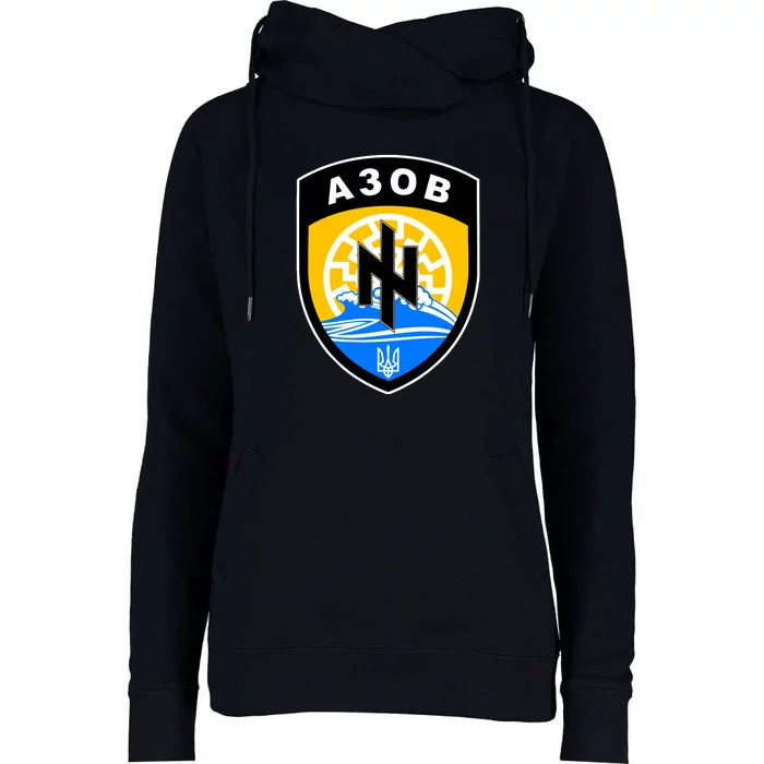 Azov Battalion Support Ukraine Military Womens Funnel Neck Pullover Hood