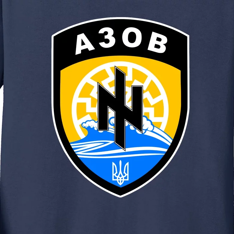 Azov Battalion Support Ukraine Military Kids Long Sleeve Shirt