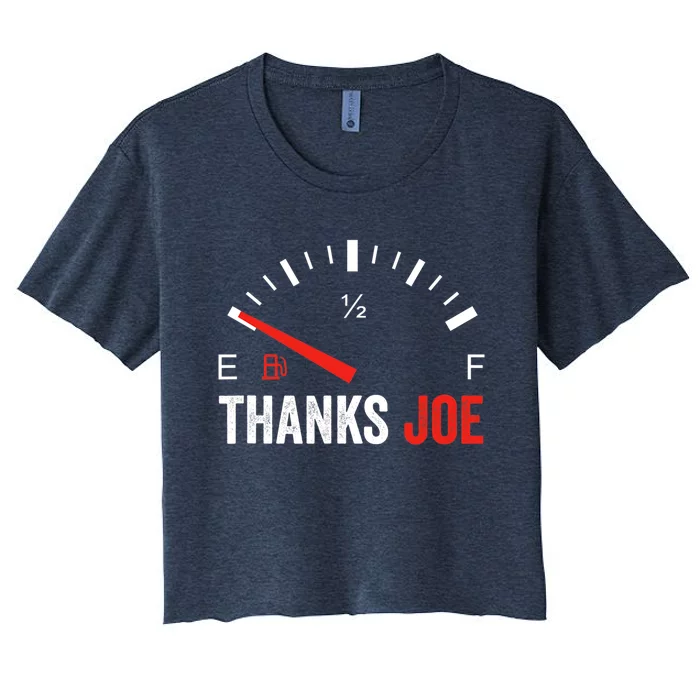 Anti Biden Shirt Thanks Joe Gas Prices Protest Women's Crop Top Tee