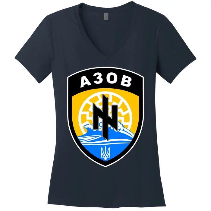 Azov Battalion Support Ukraine Military Women's V-Neck T-Shirt