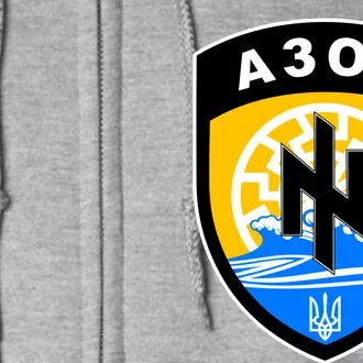 Azov Battalion Support Ukraine Military Full Zip Hoodie