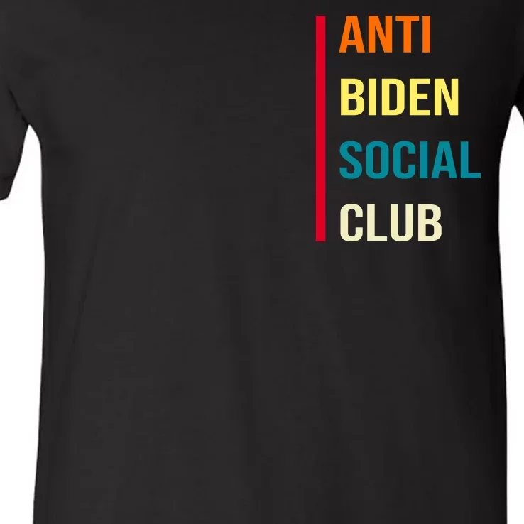 Anti Biden Social Club Pocket Logo V-Neck T-Shirt