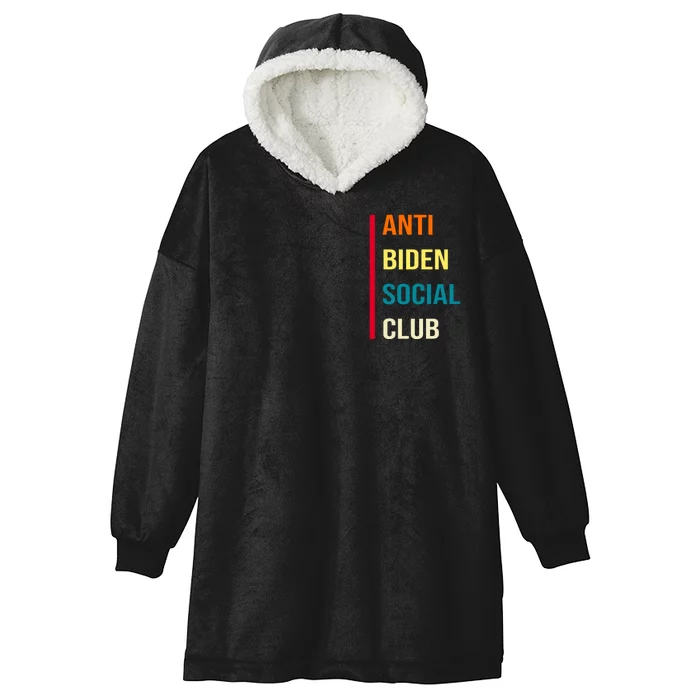 Anti Biden Social Club Pocket Logo Hooded Wearable Blanket