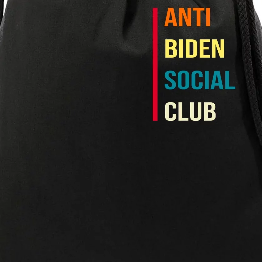 Anti Biden Social Club Pocket Logo Drawstring Bag