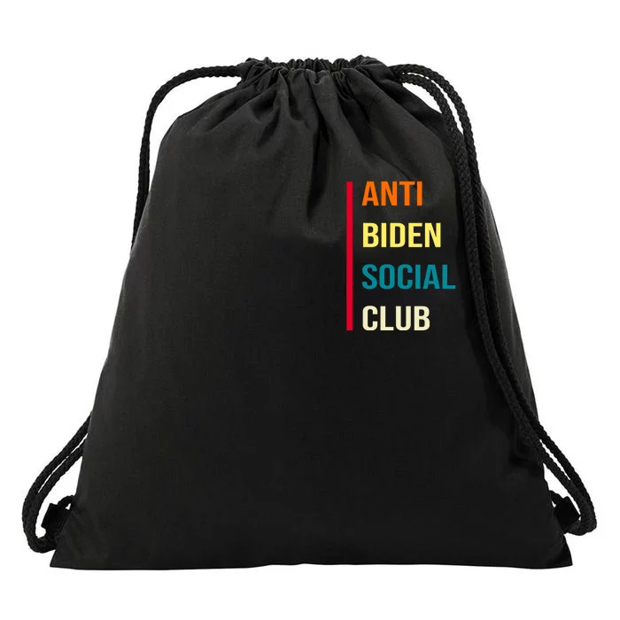 Anti Biden Social Club Pocket Logo Drawstring Bag