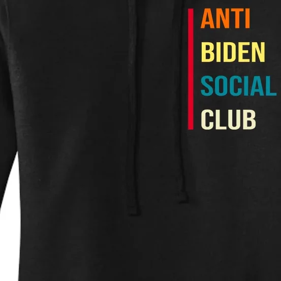 Anti Biden Social Club Pocket Logo Women's Pullover Hoodie