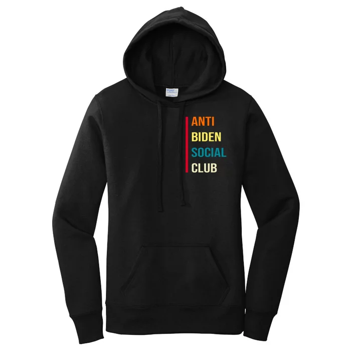 Anti Biden Social Club Pocket Logo Women's Pullover Hoodie