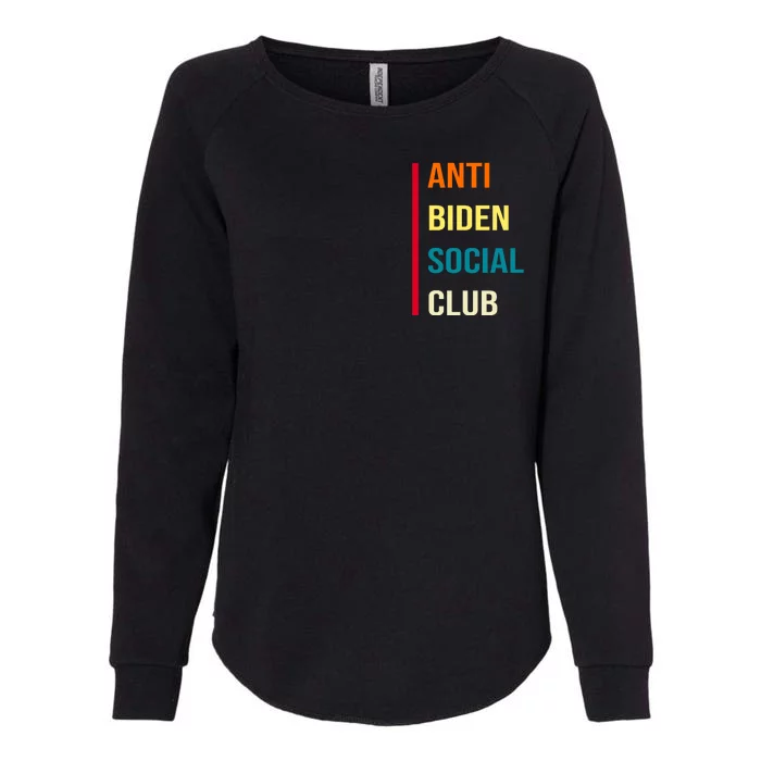 Anti Biden Social Club Pocket Logo Womens California Wash Sweatshirt