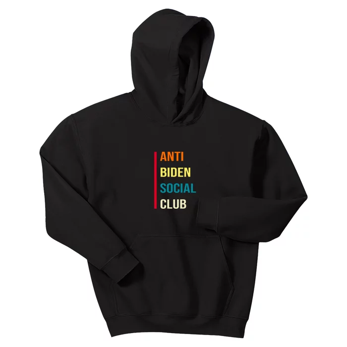 Anti Biden Social Club Pocket Logo Kids Hoodie