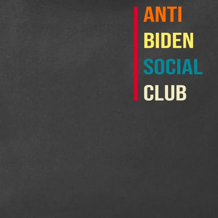 Anti Biden Social Club Pocket Logo Zip Tote Bag