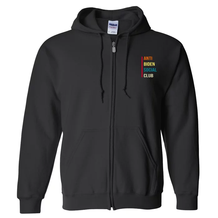 Anti Biden Social Club Pocket Logo Full Zip Hoodie