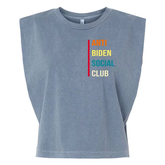 Anti Biden Social Club Pocket Logo Garment-Dyed Women's Muscle Tee