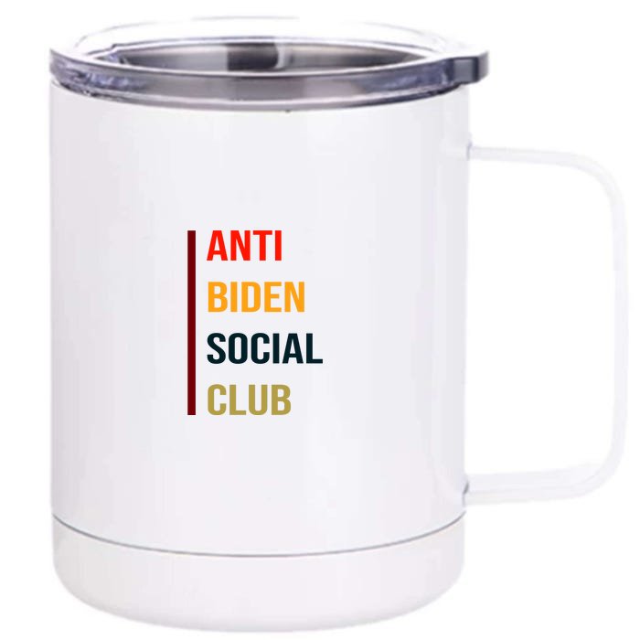 Anti Biden Social Club Pocket Logo Front & Back 12oz Stainless Steel Tumbler Cup