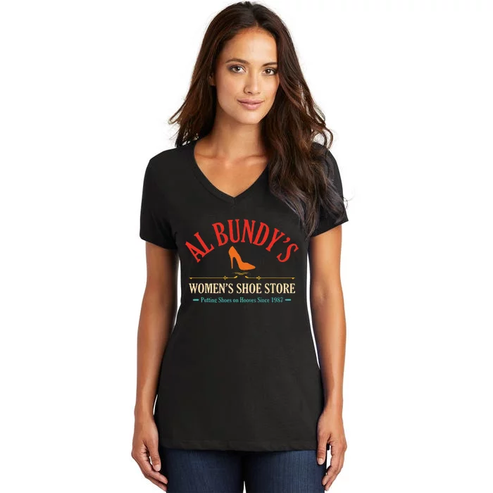 Al BundyS Shoe Store Putting Shoes Vintage Women's V-Neck T-Shirt