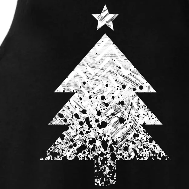 Abstract Big Christmas Tree Ladies Tri-Blend Wicking Tank