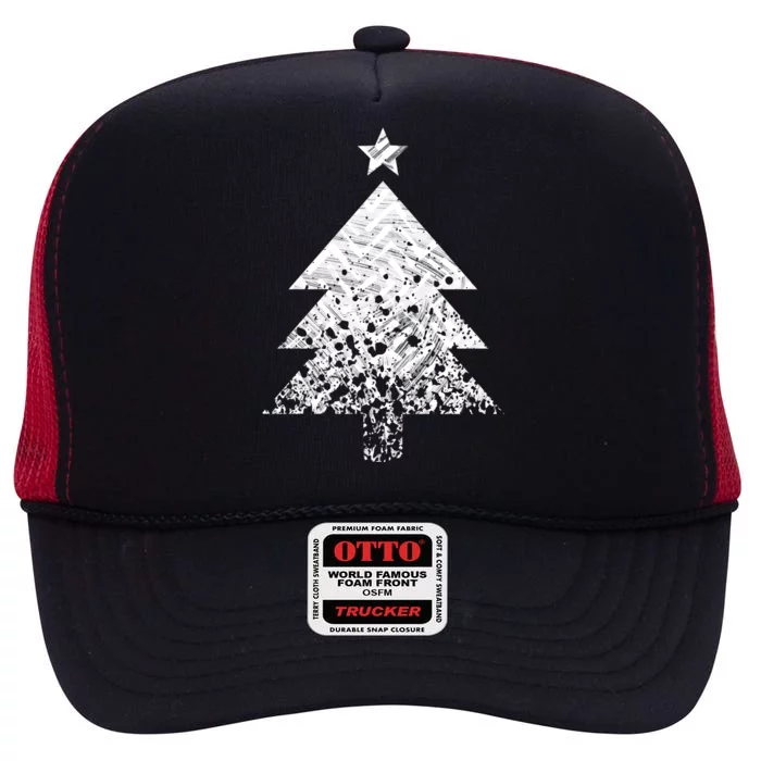 Abstract Big Christmas Tree High Crown Mesh Trucker Hat