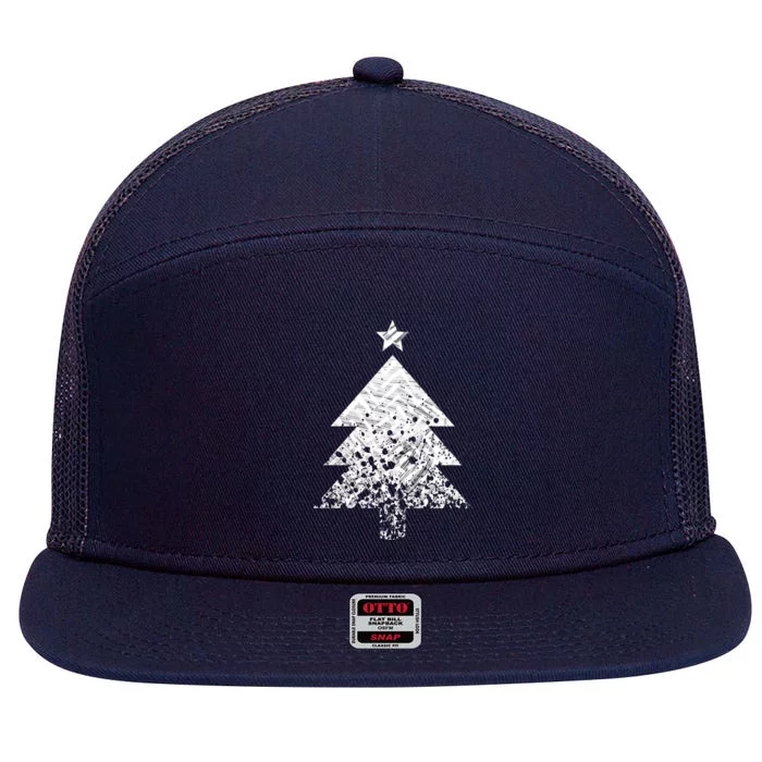 Abstract Big Christmas Tree 7 Panel Mesh Trucker Snapback Hat