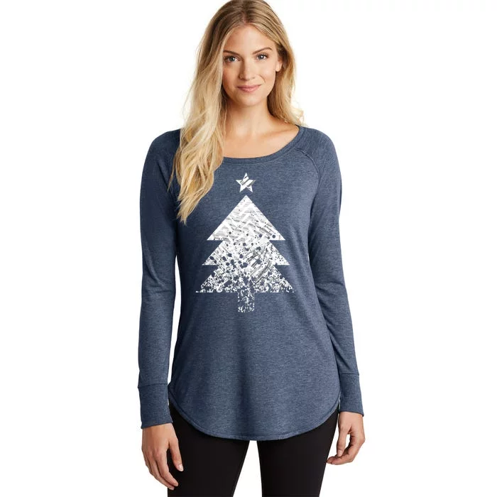 Abstract Big Christmas Tree Women's Perfect Tri Tunic Long Sleeve Shirt