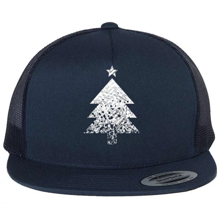 Abstract Big Christmas Tree Flat Bill Trucker Hat