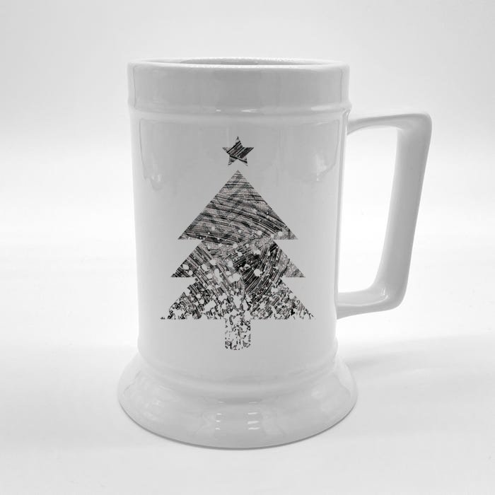 Abstract Big Christmas Tree Front & Back Beer Stein