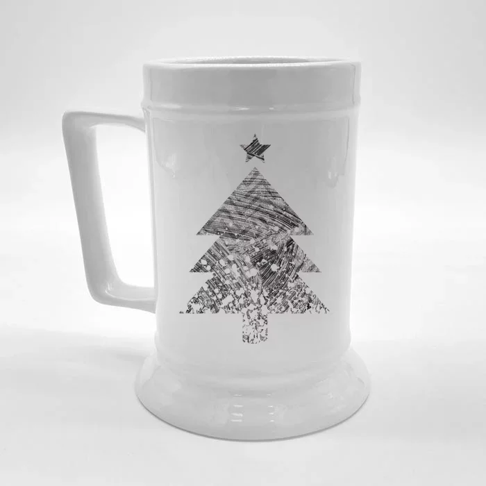 Abstract Big Christmas Tree Front & Back Beer Stein