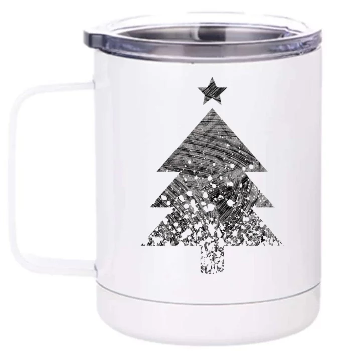 Abstract Big Christmas Tree Front & Back 12oz Stainless Steel Tumbler Cup