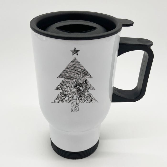 Abstract Big Christmas Tree Front & Back Stainless Steel Travel Mug