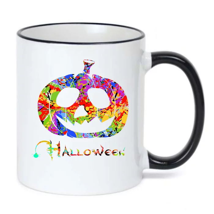 Abstract Halloween Pumpkin Black Color Changing Mug