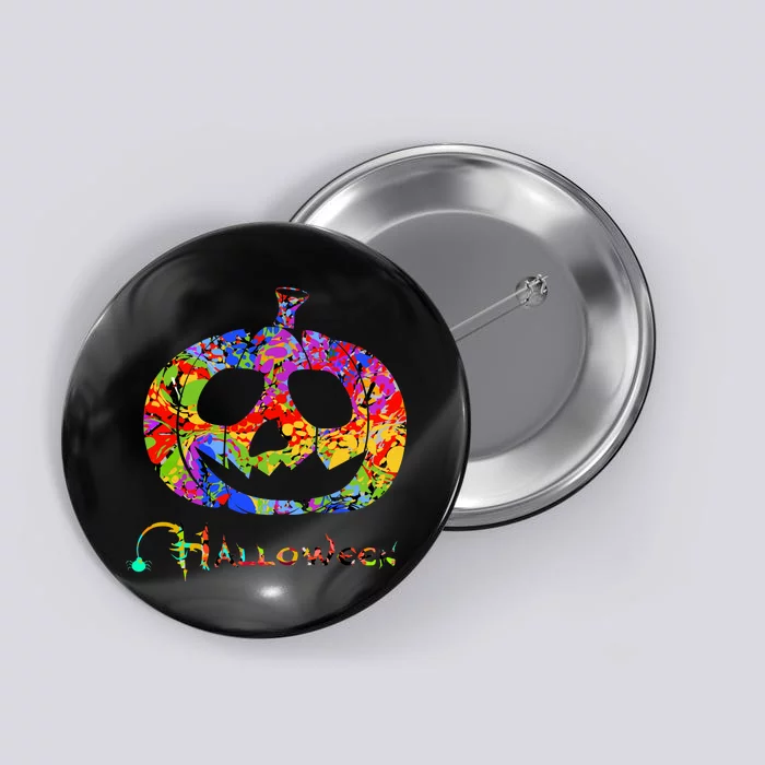 Abstract Halloween Pumpkin Button