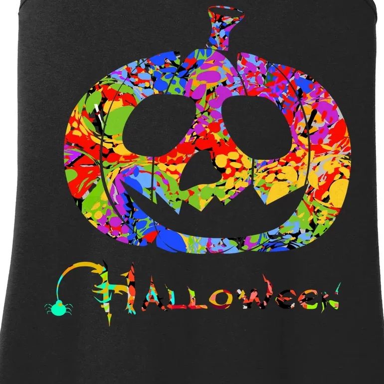 Abstract Halloween Pumpkin Ladies Essential Tank