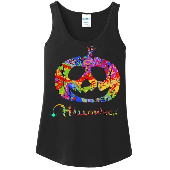 Abstract Halloween Pumpkin Ladies Essential Tank