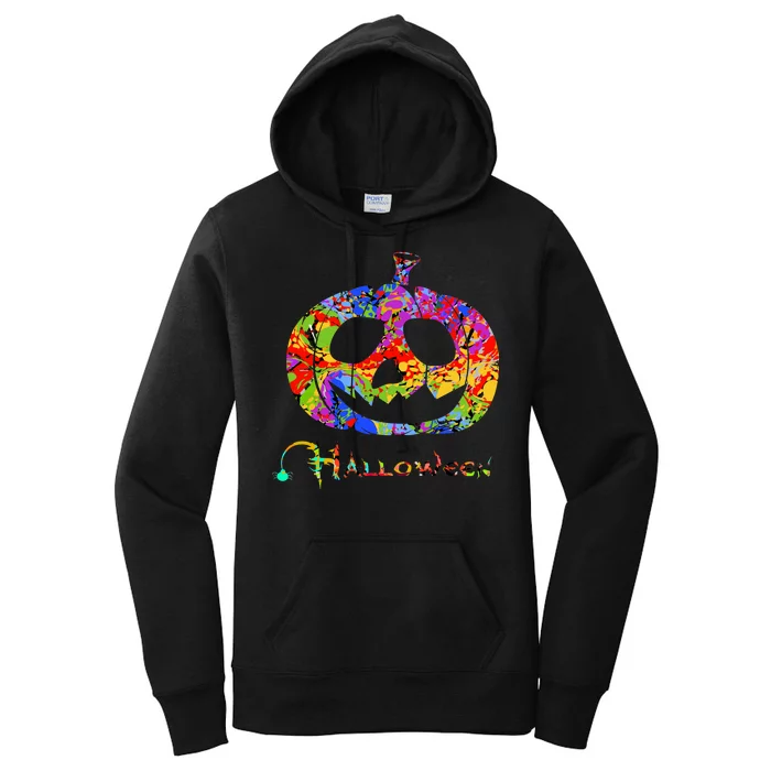 Abstract Halloween Pumpkin Women's Pullover Hoodie