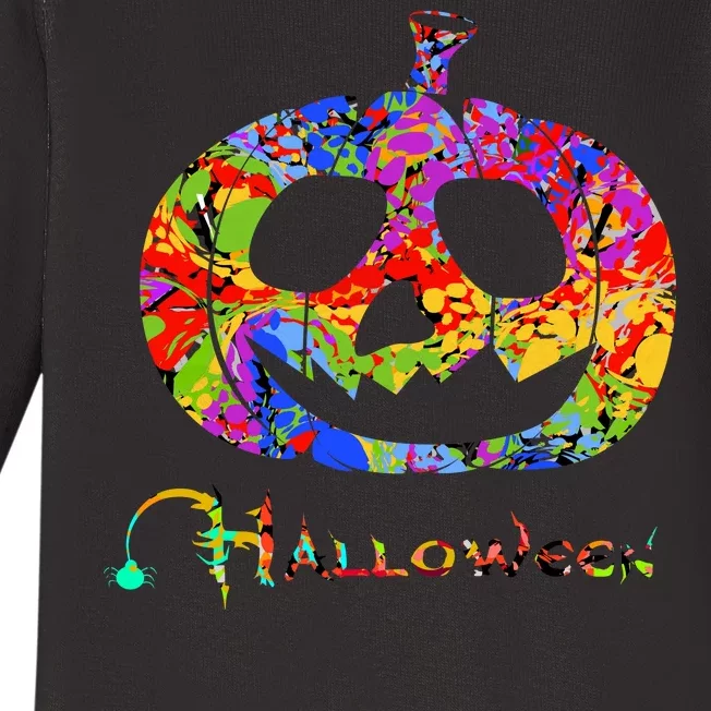 Abstract Halloween Pumpkin Baby Long Sleeve Bodysuit