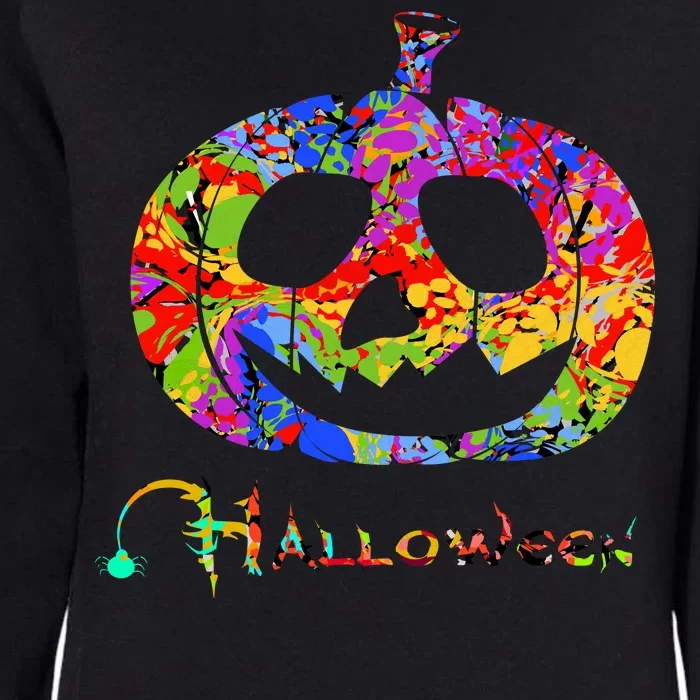 Abstract Halloween Pumpkin Womens California Wash Sweatshirt