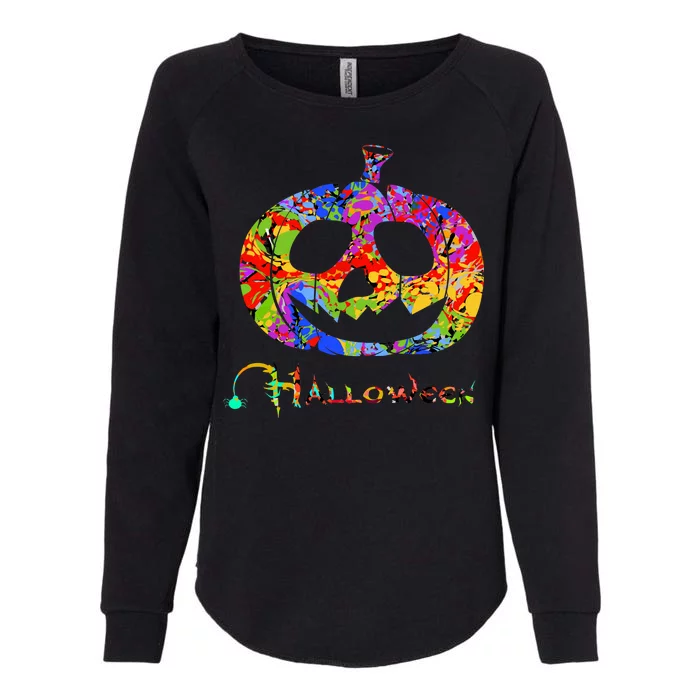 Abstract Halloween Pumpkin Womens California Wash Sweatshirt